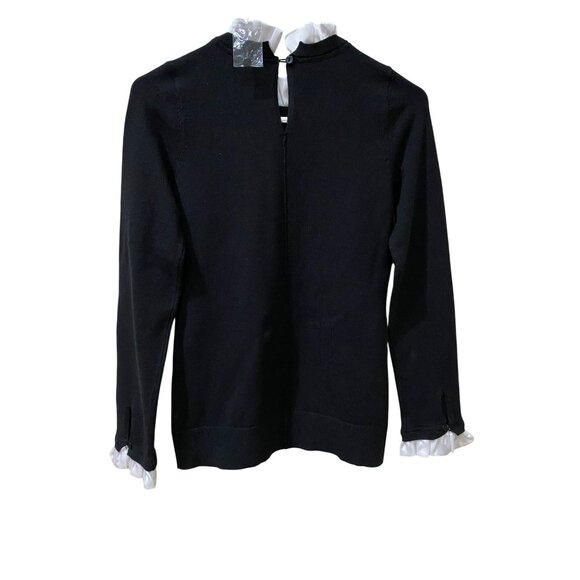 Vici Black Knit Ruffle Trim Sweater Extra Small - Picture 3 of 9